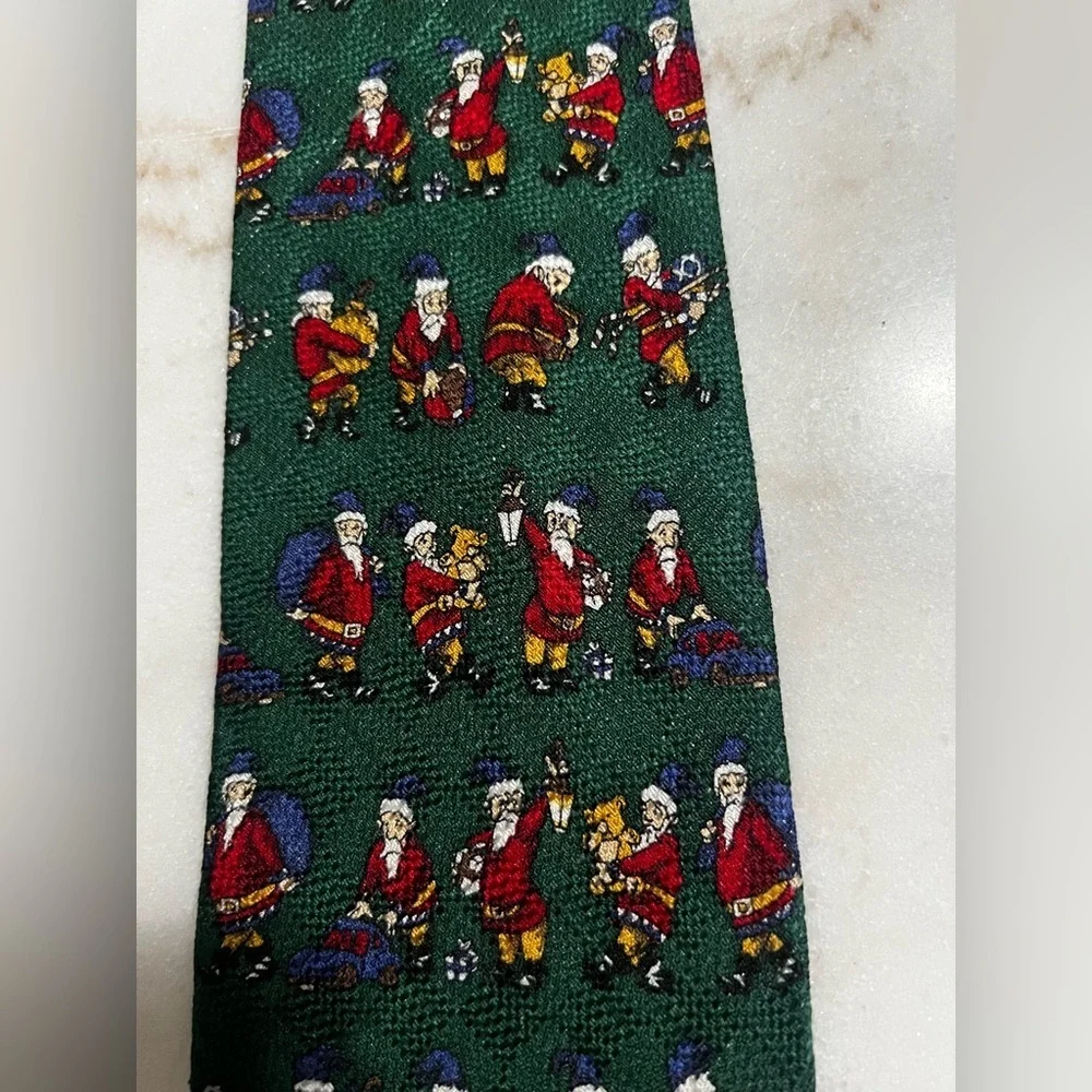 2 Vintage Silk Christmas Neckties Alynn Neckwear J.Z.Richards Santa Claus